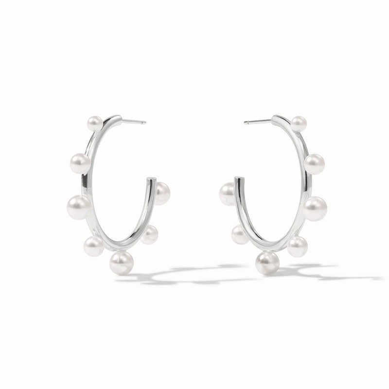 Hydra stone Hoop- silver