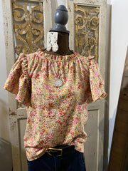 Ditsy flounce shirt