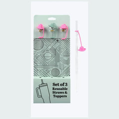 Straw toppers- set of 3