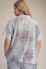 Floral washed waffle set