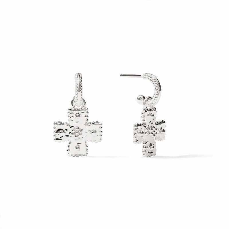 Malta Canterbury Hoop charm earrings- Silver