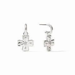 Malta Canterbury Hoop charm earrings- Silver