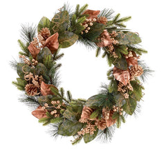 24” pine wreath with copper