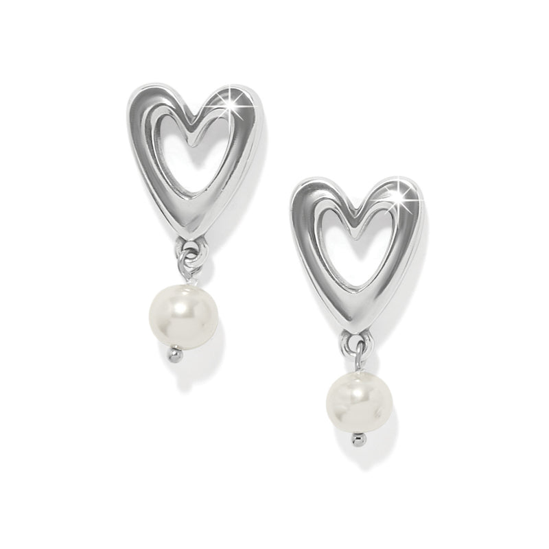 Cascade open heart post drop earring
