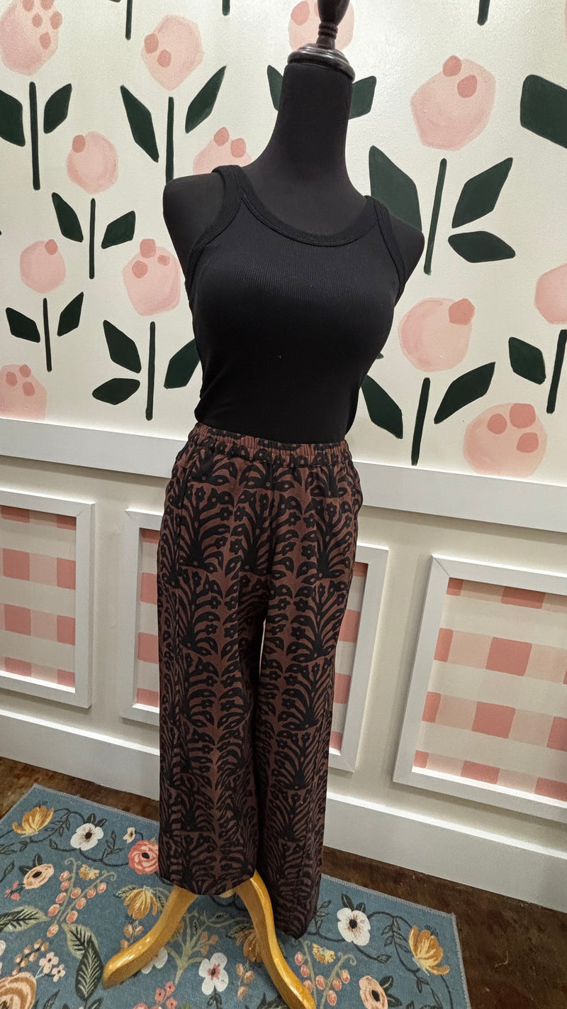 Black/brown Barrel pant