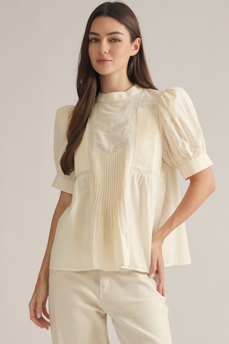 Ecru top with lace details