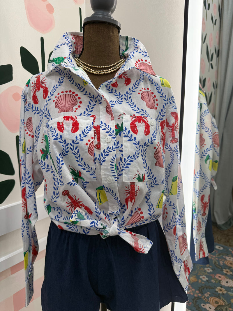 Long sleeve camp shirt