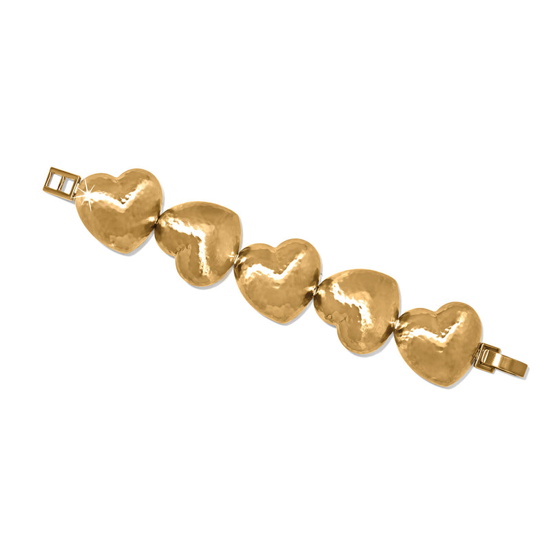 Trianon heart gold link bracelet