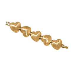 Trianon heart gold link bracelet