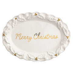 Gold holly platter