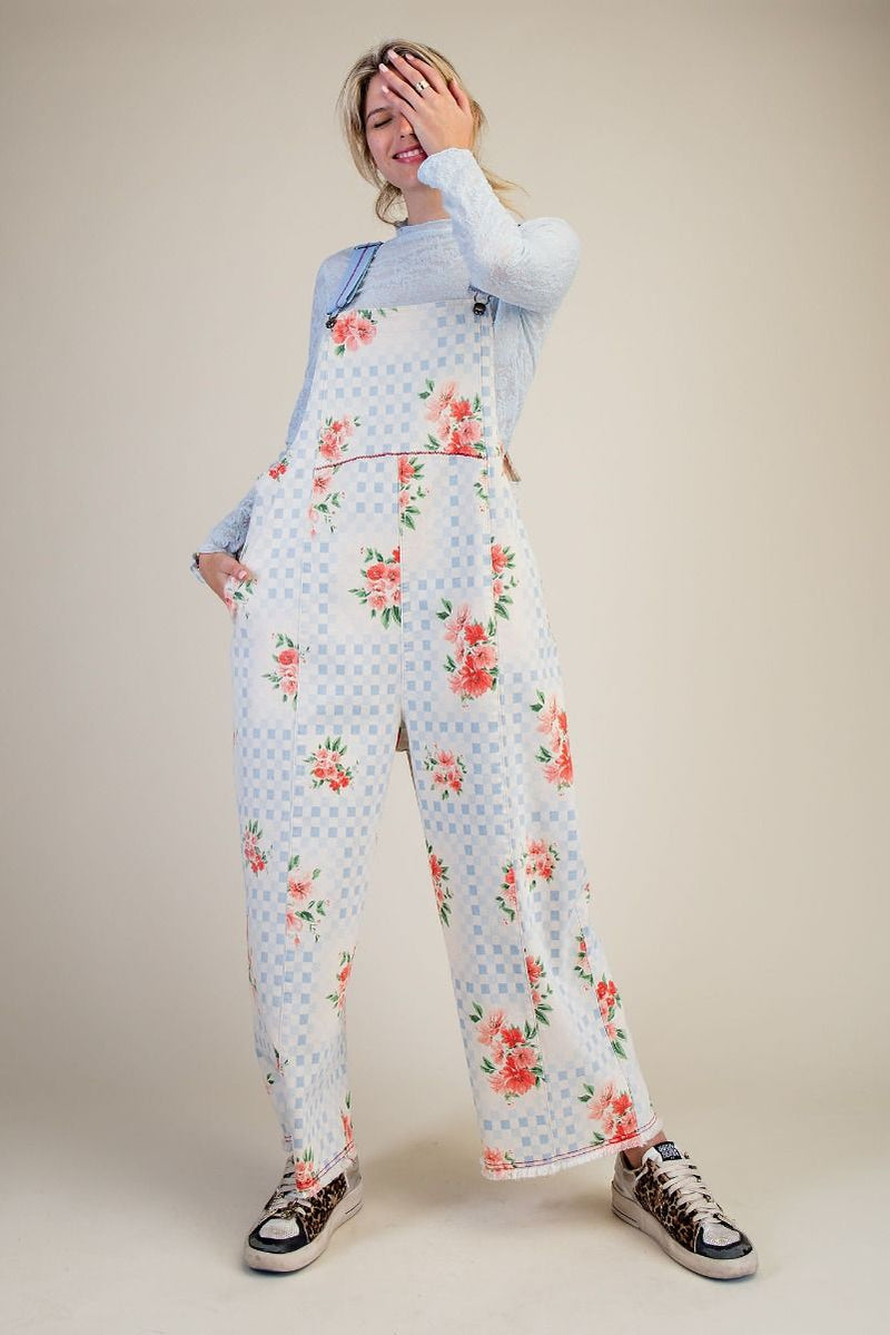 Vintage floral overalls