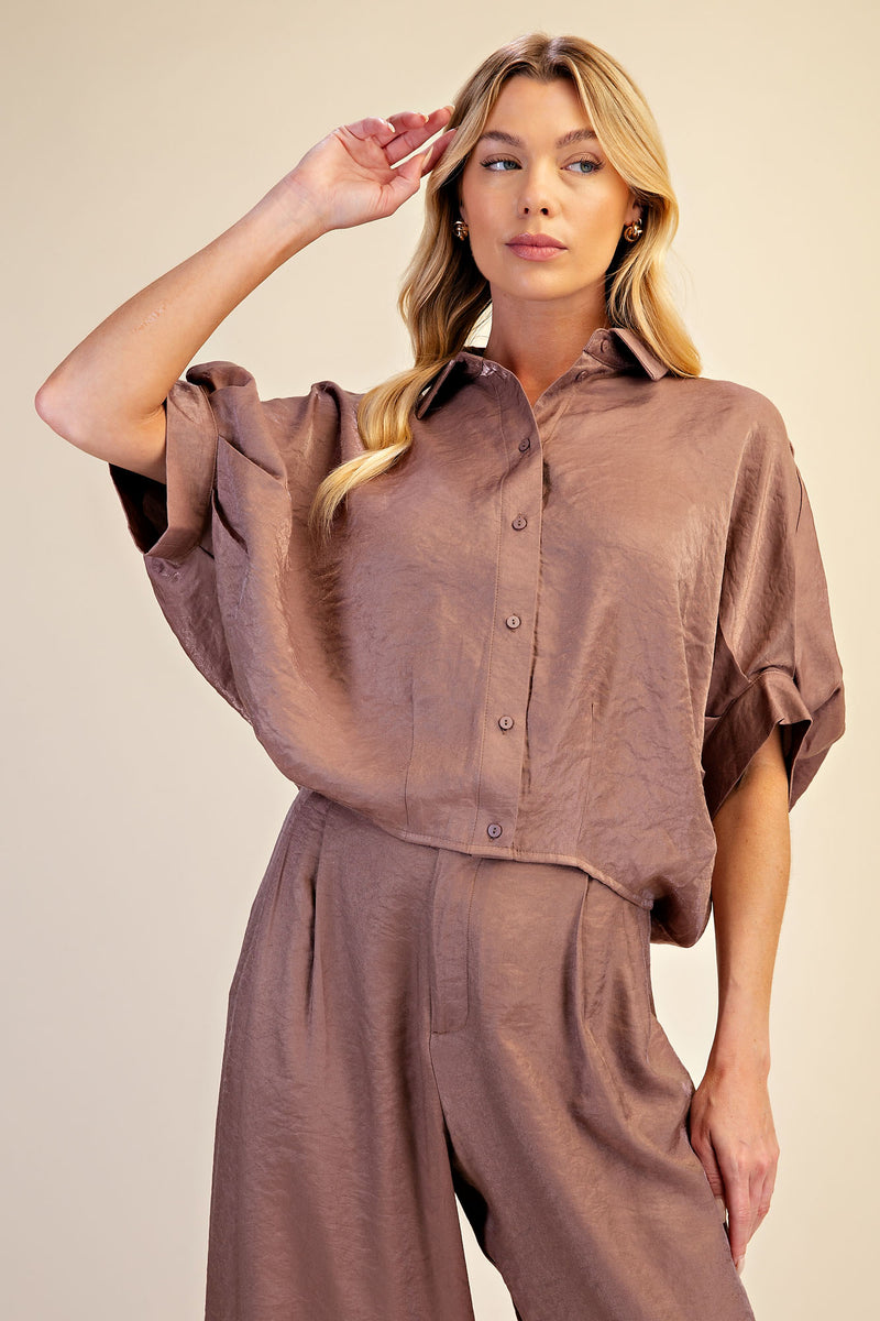 Short sleeve balloon shirt