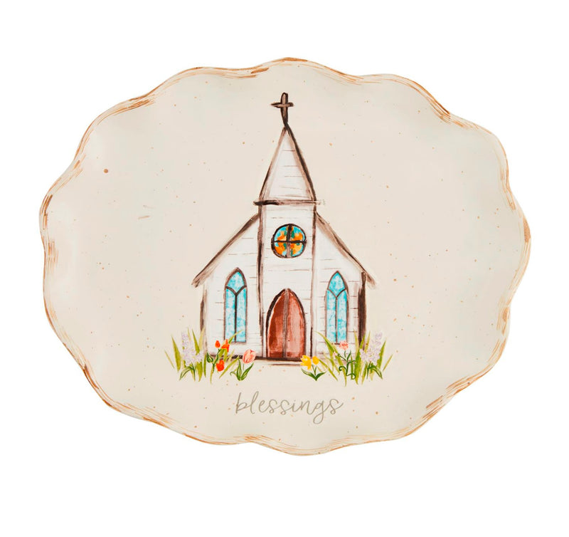 Scalloped church platter