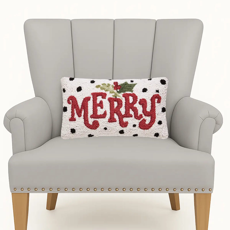 Polka Dot Merry hook pillow