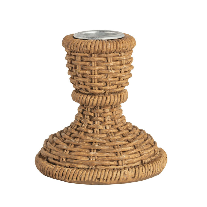 Woven taper candle holders