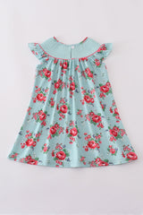 Ruffle rose smocked dress