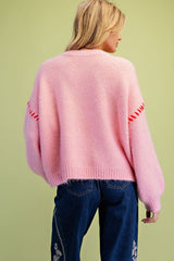 Knitted sweater pink