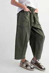 Mineral washed terry pant