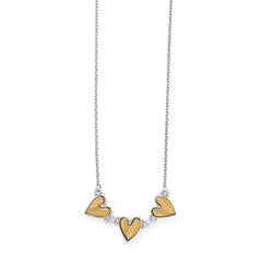 Cascade trio heart necklace
