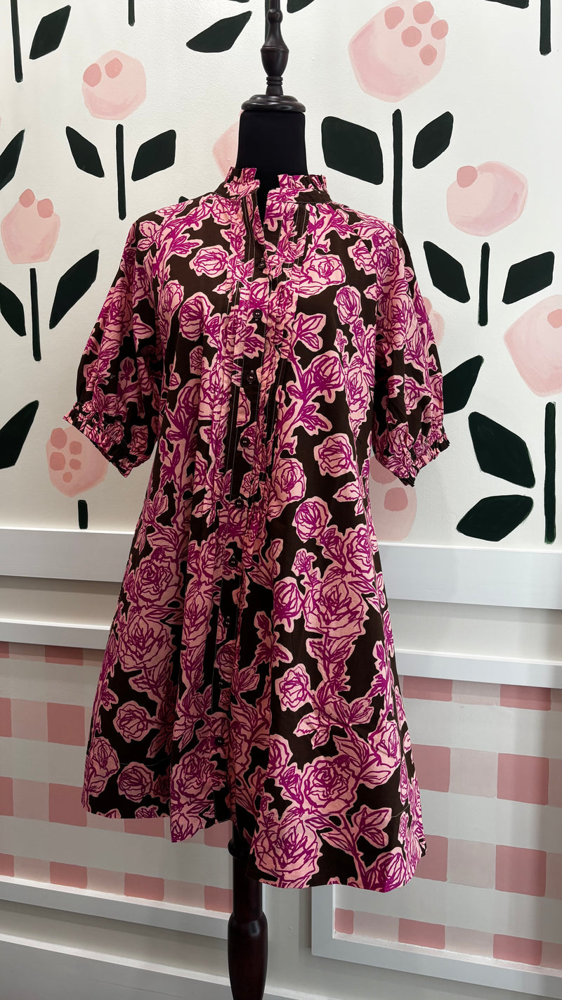 Rose Pin-tuck dress