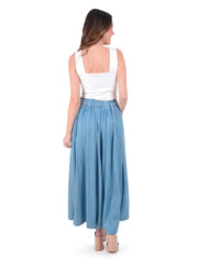 Chambray palazzo pant