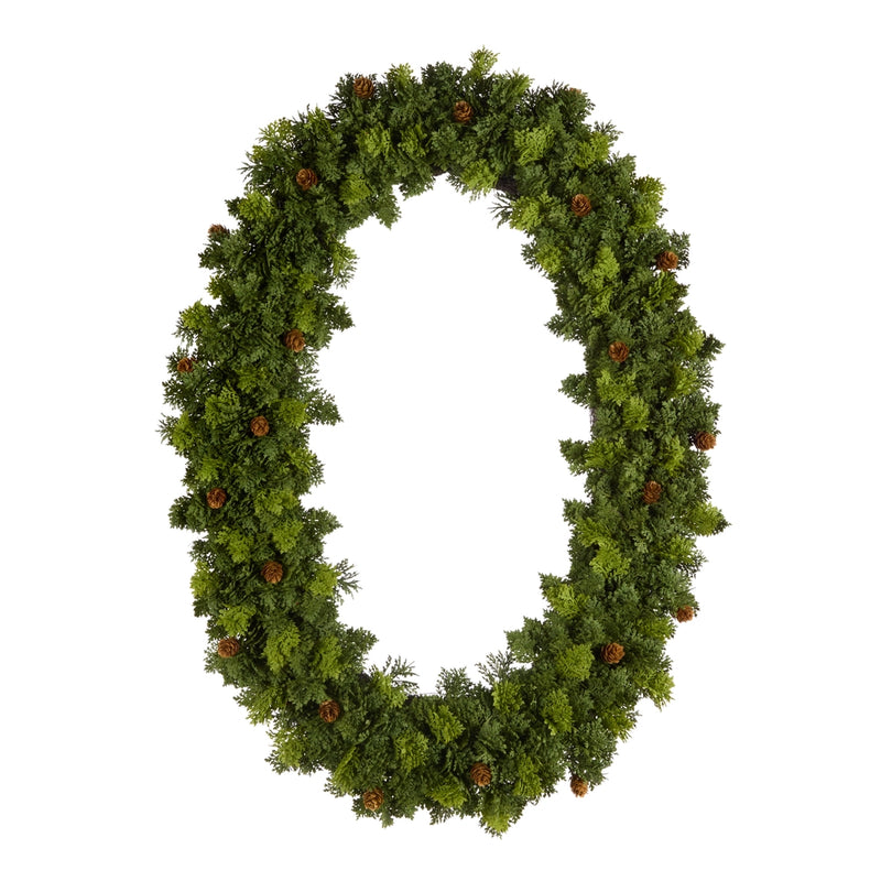 32” tuscan cypress oval wreath