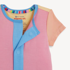 Color block Romper- Shell pink