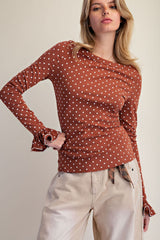 Polka Dot print LS top