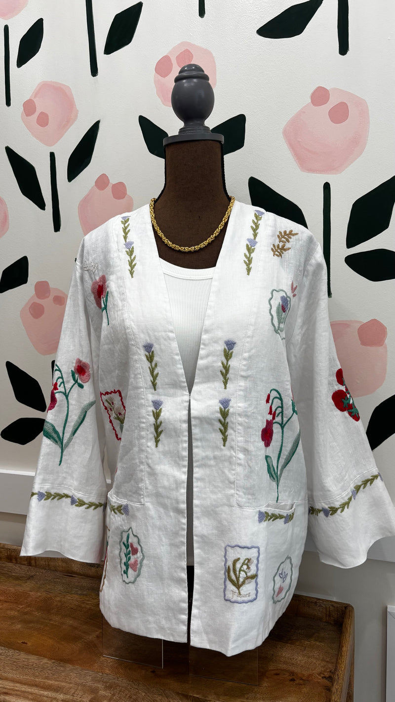 Wide hem kimono- Fleur
