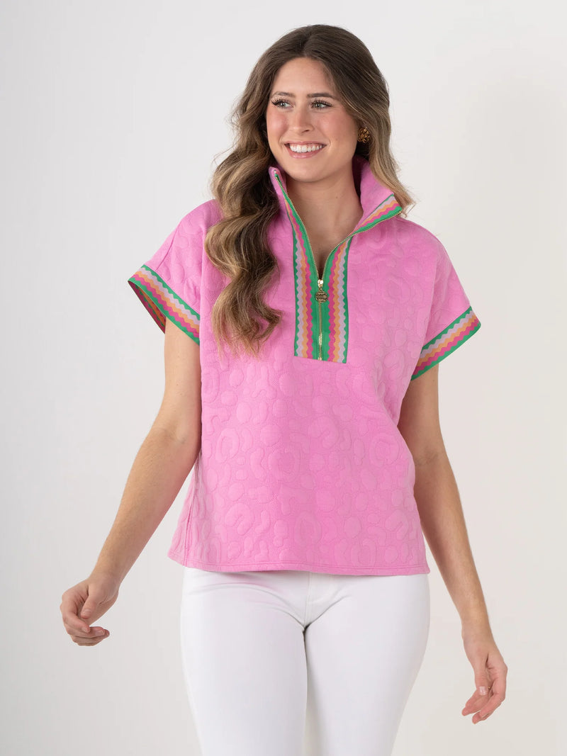 Poppy pullover- magenta cheetah