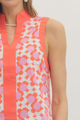 Coral quilted top