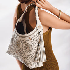 White Mosaic Lg Hobo bag