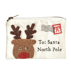 Holiday beaded pouch