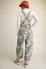 Stone print camo overalls