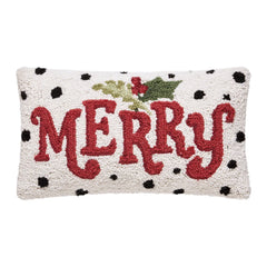 Polka Dot Merry hook pillow