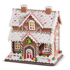 12.25” lighted gingerbread house