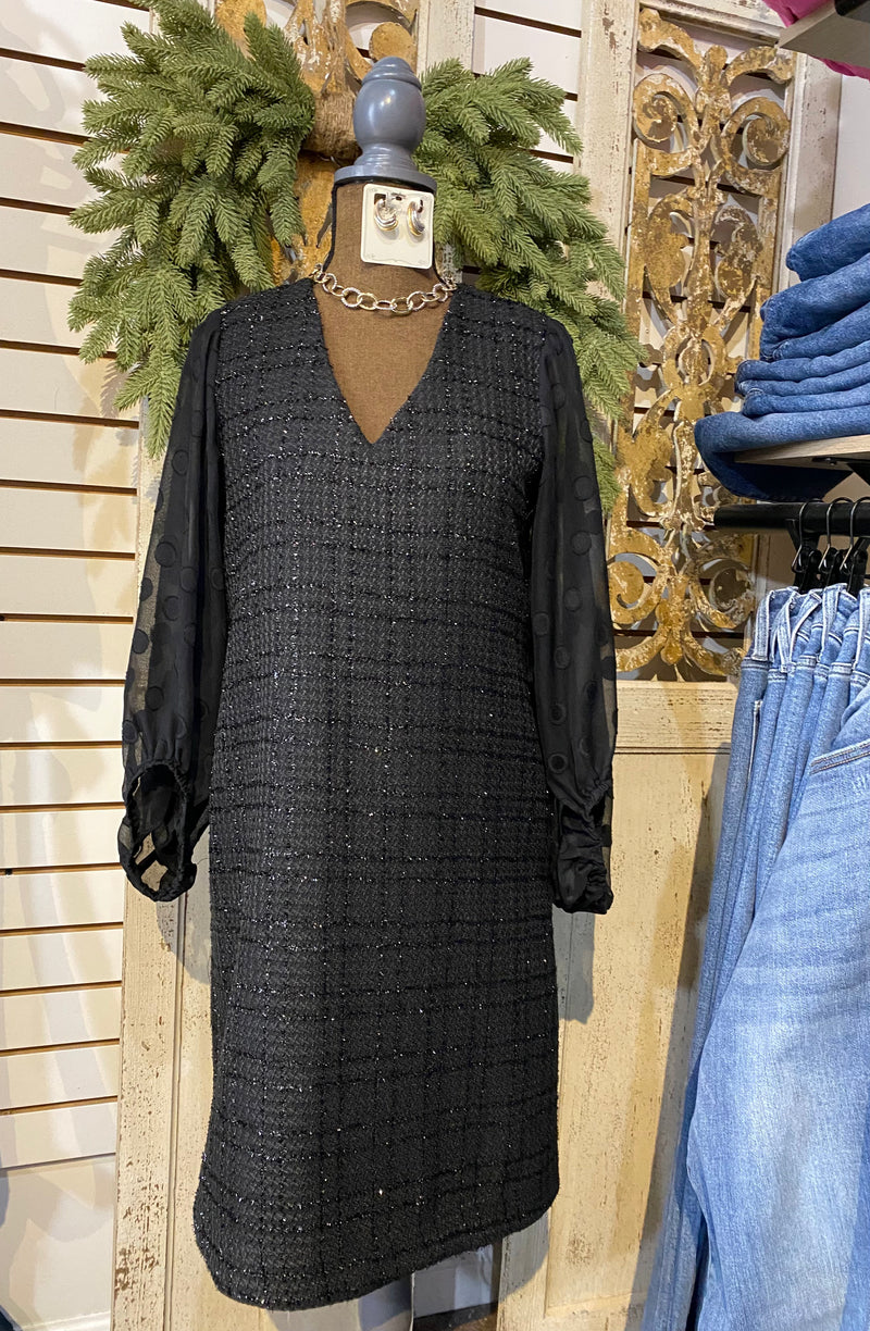 Sheer Sleeve shift dress