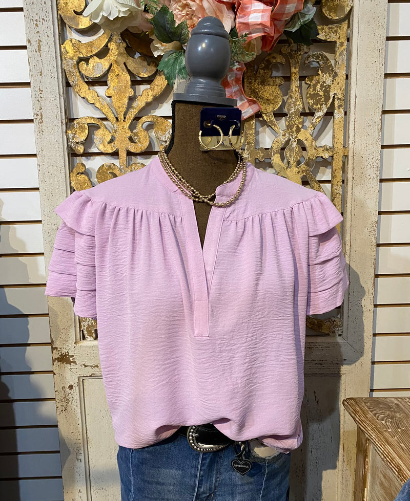 Tucked sleeve popover top