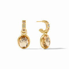 Jolie hoop and charm earring multi stone