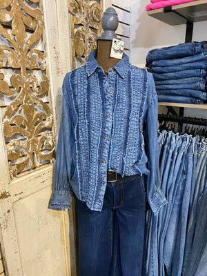 Tuxedo denim top