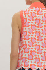Coral quilted top