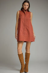 Wide hem rust dress