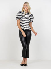 Britt top- Truffle Stripe