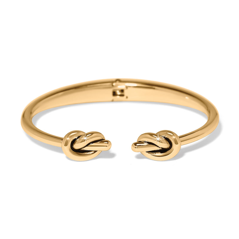 Interlock single knot Gold open hinged bracelet
