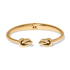 Interlock single knot Gold open hinged bracelet