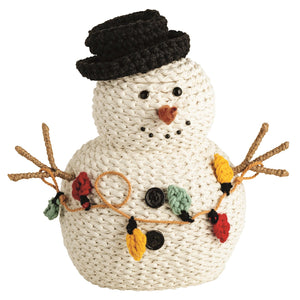 Snowman sitter with lights
