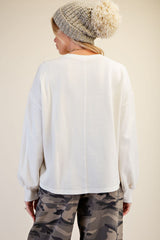 Bow patch long sleeve top