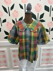 Blocks of plaid top