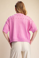 Pink Pearl crew neck sweater