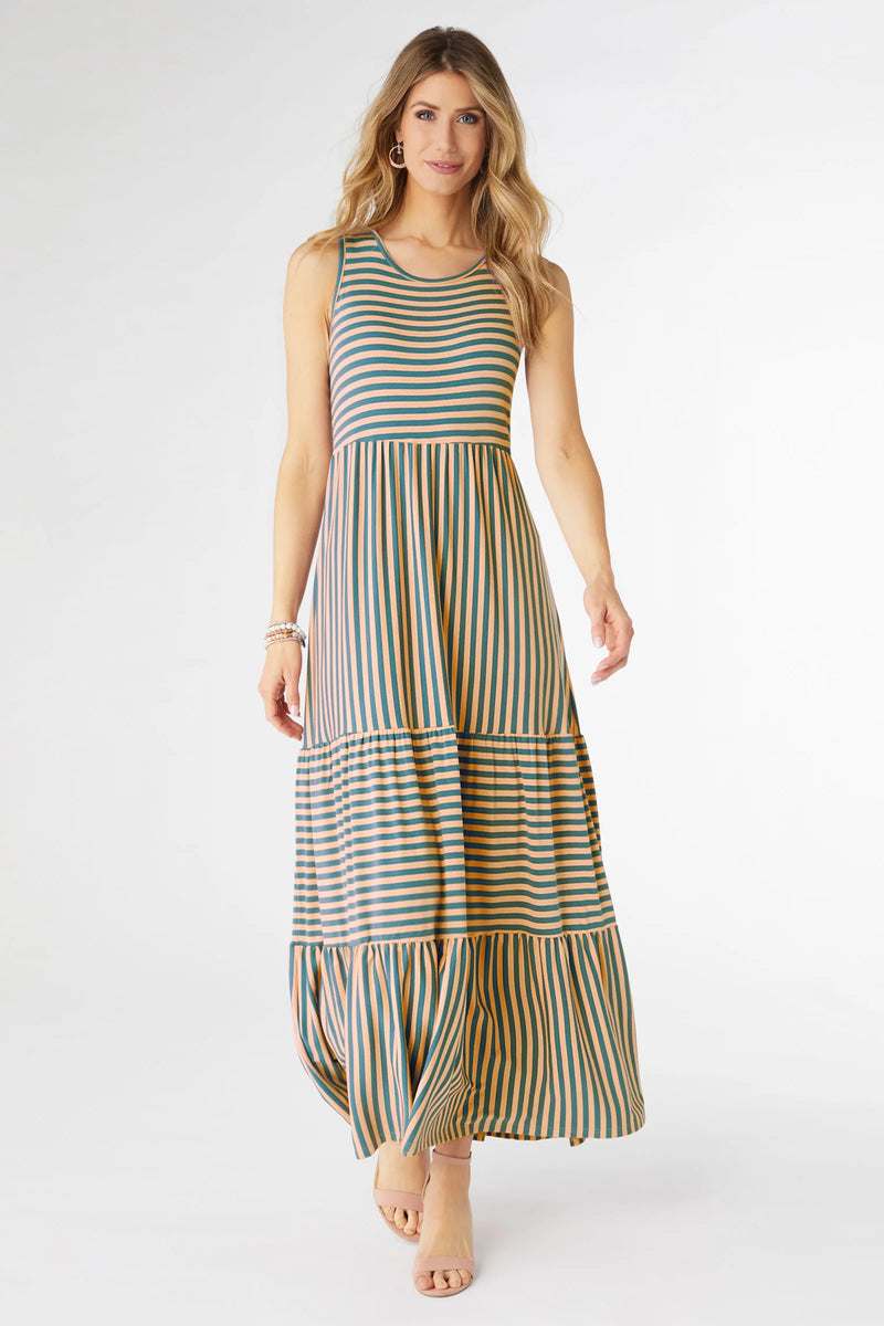 Janie striped tiered dress